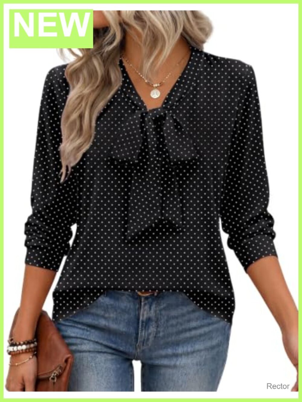 Women's Chiffon Blouse Bow Tie Neck Long Sleeve Work Top